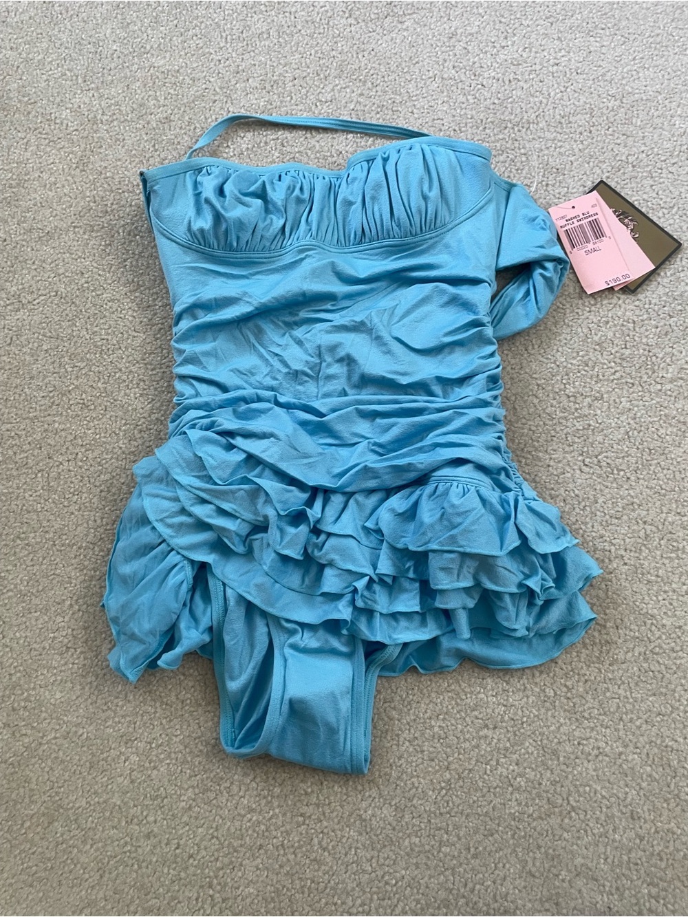 Juicy Couture Light Blue Ruffle One-Piece Swimsuit